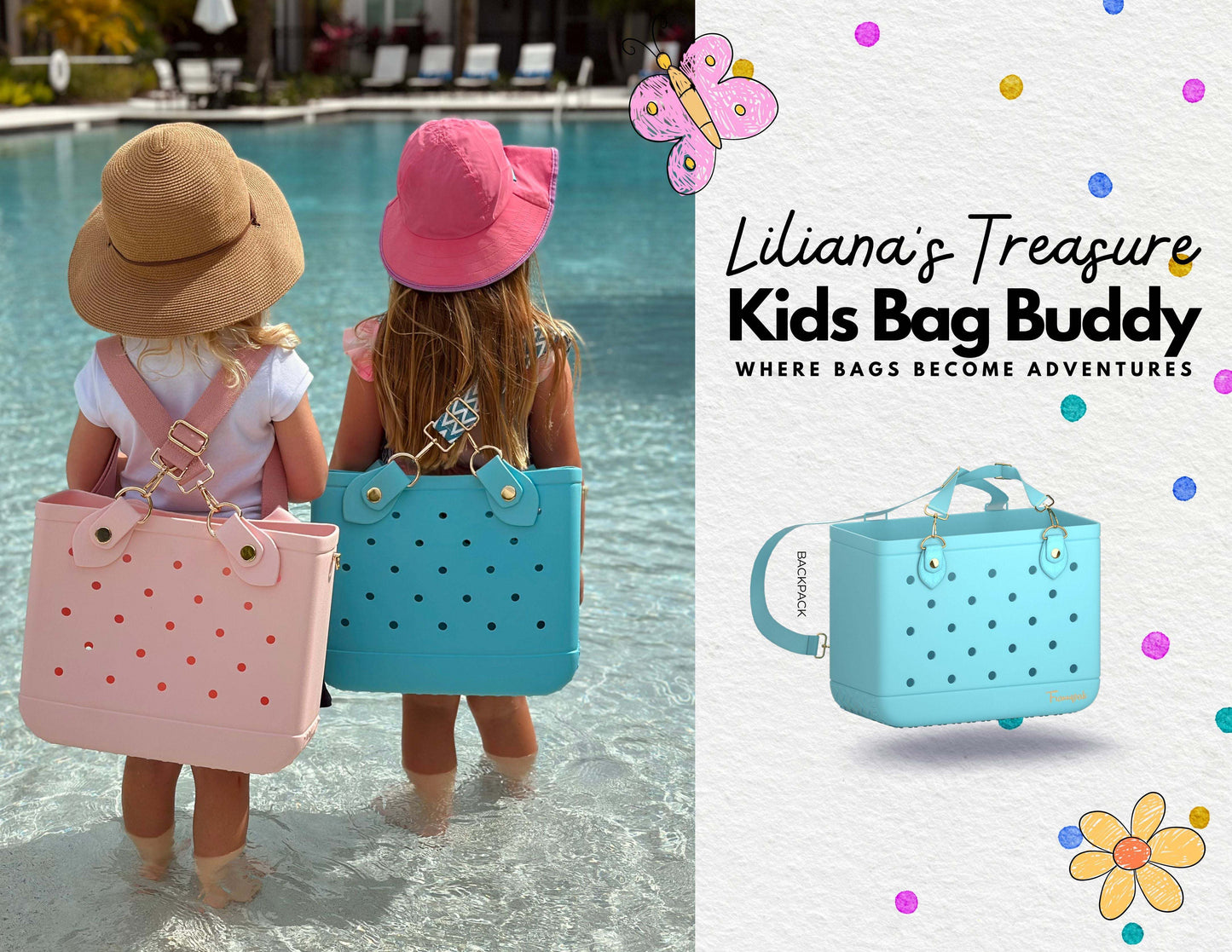 Franny - Turquoise Kids Tote Bag