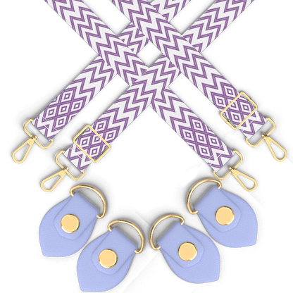 Bogg Bag Interchangeable Straps - Lilac Diagonal Straps & Lilac Anchors