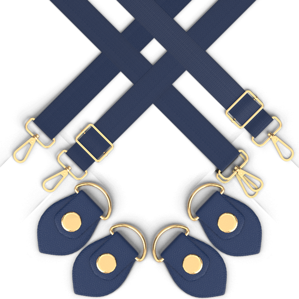 Bogg Bag Interchangeable Straps - Navy Straps & Navy Anchors