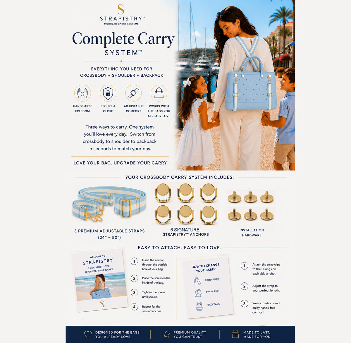 Complete Carry System™ | Crossbody, Shoulder & Backpack Kit – Frannypak