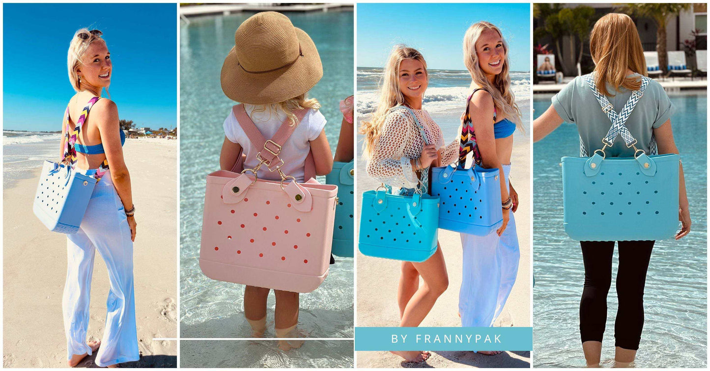 Quinn - Black Franny Collection of Midi and Maxi tote sizes as backpacks and shoulder bags.  Colors of skyblue, light pink, turquoise, can be your best companion with anything you want to do. 