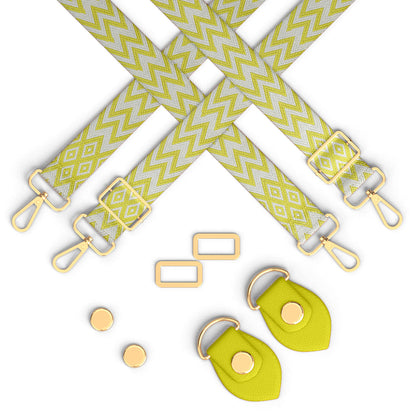 Quinn - Yellow & White Pattern Strap with Yellow Anchors