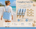 Coastal Sky light blue woven straps with Signature Gold connectors