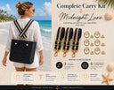 Midnight Luxe black and tan woven straps with Signature Gold connectors