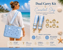 Coastal Sky light blue woven straps with Signature Gold connectors