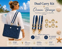 Ocean Breeze navy woven straps with Signature Gold connectors