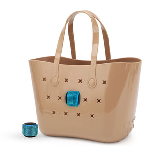 ToteTunes™ Waterproof Tote Speaker — Aqua Rhinestone