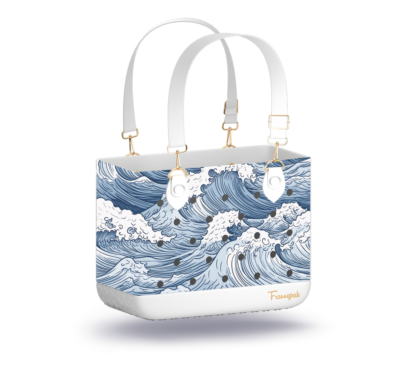 Katie - Waves  Waves Limited Edition Frannypak Tote Set with White Buttons